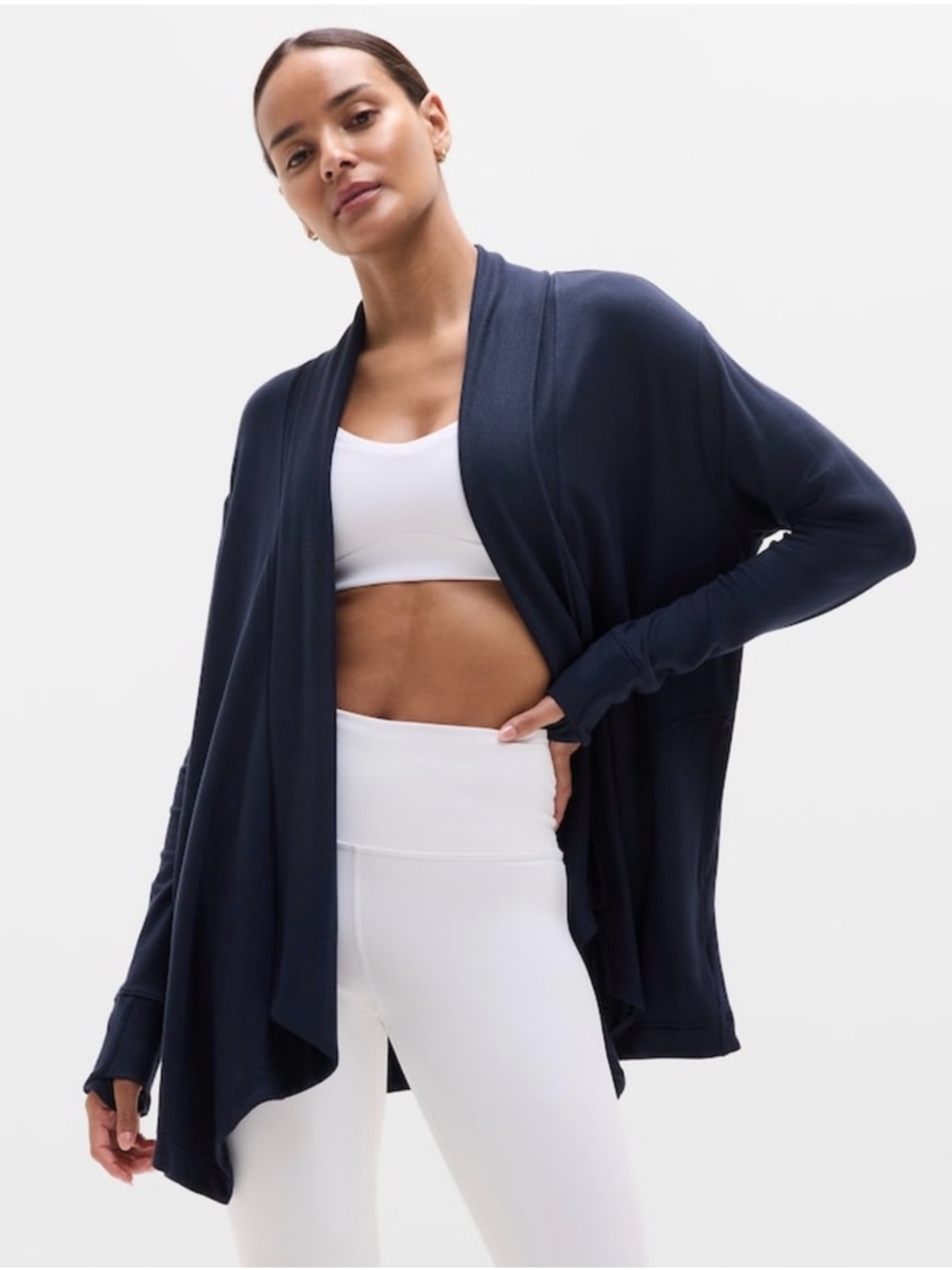 Athleta Pranayama restore wrap navy blue